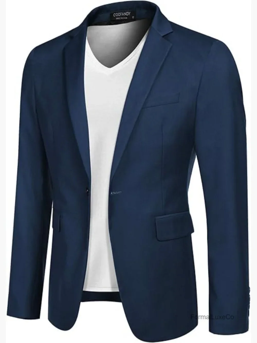 Men's Sport Coat Casual Blazer One Button Business Suit Jacket